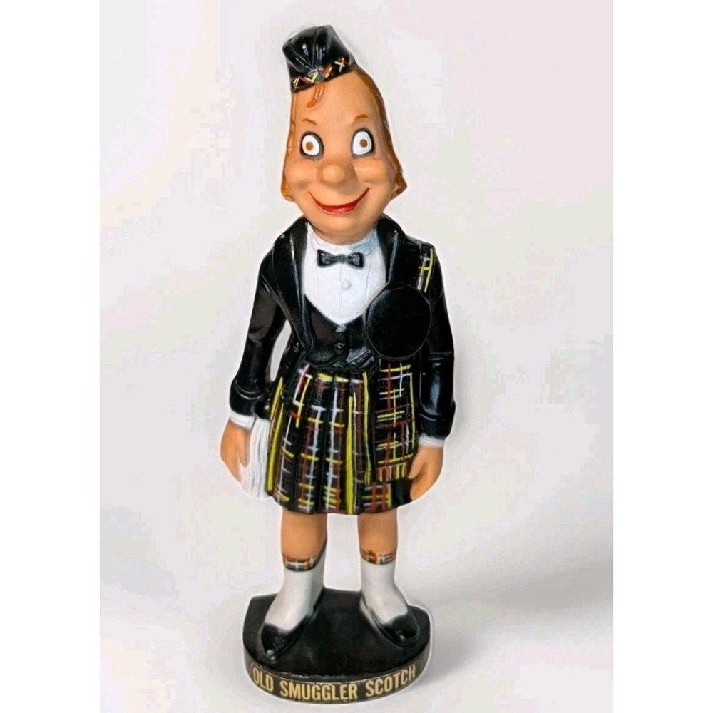 1950s Old Smugglers Scotch 'Fergus' Tartan Promo Bar Decor Blow Mold RARE